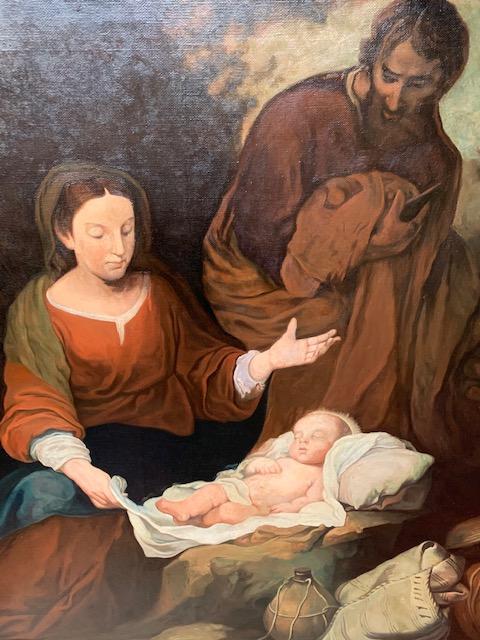 1 Baroque - Style Painting Nativity  Signed: Murillo