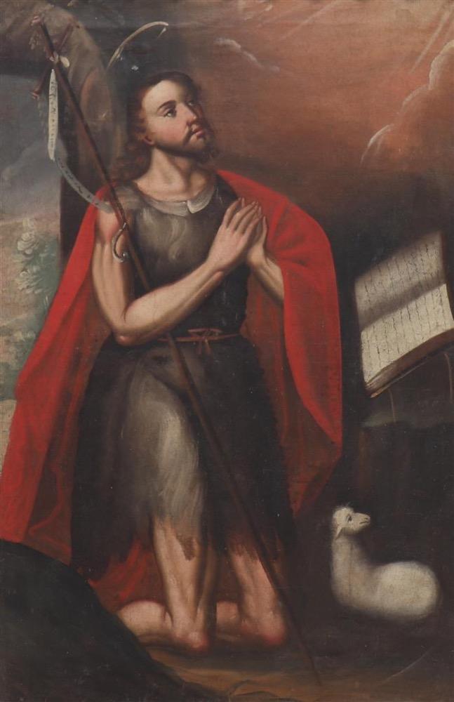 1 Baroque - Style Painting St. John Baptist