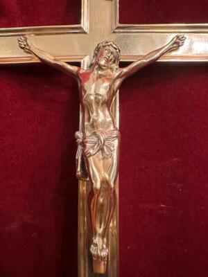 Processional Cross. style Baroque - Style en Bronze / Polished and Varnished, Belgium  19 th century ( Anno 1865 )