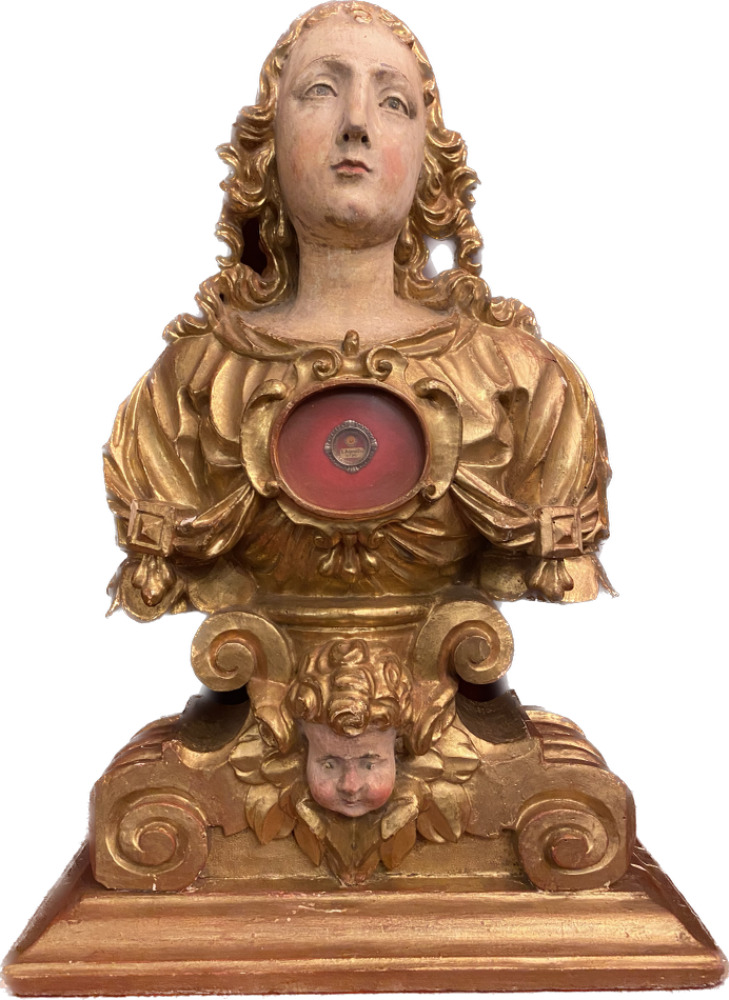 1 Baroque - Style Reliquary Bust St. Agnes