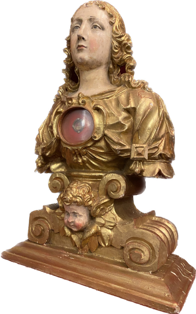 1 Baroque - Style Reliquary Bust St. Agnes