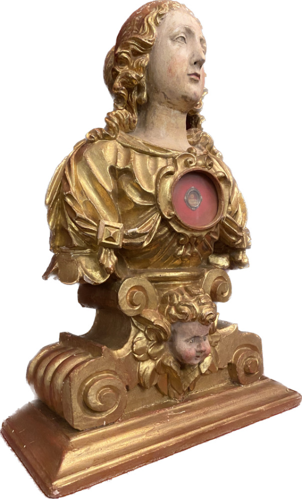 1 Baroque - Style Reliquary Bust St. Agnes