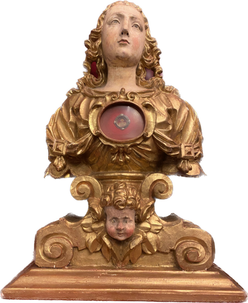 1 Baroque - Style Reliquary Bust St. Agnes