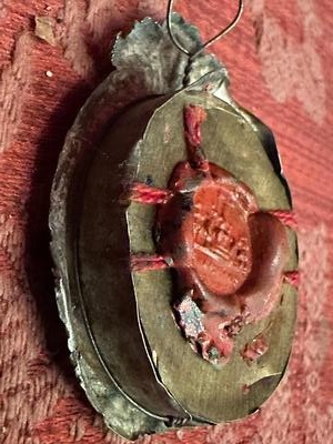 Reliquary - Relic Ex Ossibus St. Carolus ( Charles ) & St. Camillus style Baroque - Style en Silver / Glass / Originally Sealed, Italy  18 th century