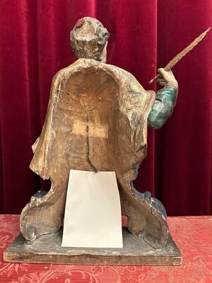 Reliquary - Relic Ex Ossibus St. John With Original Document style Baroque - Style en Woood / Brass / Glass / Originally Sealed,