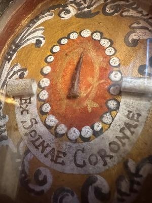 Reliquary - Relic Ex Spinae Coronae Dnjc style Baroque - Style en Brass / Bronze / Glass / Originally Sealed, Italy  19 th century