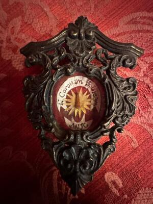 Reliquary - Relic Spineam Coronum D.N.J.C. Ex Crown Of Thorns style Baroque - Style en Bronze / Glass / Originally Sealed, Italy  18 th century