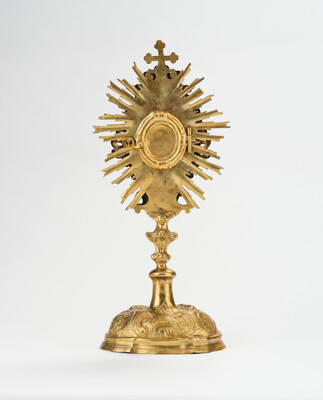 Reliquary - Relic True Cross  style Baroque - Style en Brass / Glass , Southern Germany 19 th century ( Anno 1850 )
