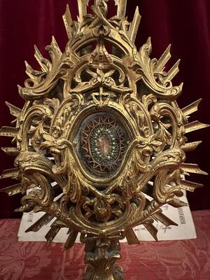 1 Baroque - Style Reliquary - Relic True Cross Expected Wit Document