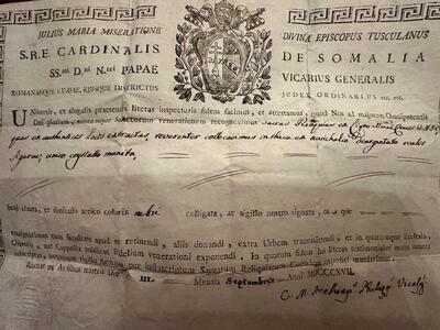 1 Baroque - Style Reliquary - Relic True Cross Expected Wit Document