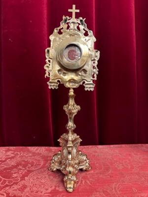 Reliquary - Relic Very Important Multi - Reliquary style Baroque - Style en Bronze / Polished and Varnished / Glass / Originaly Sealed, Belgium  19 th century ( Anno 1865 )