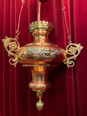 Sanctuary Lamp style Baroque - Style en Bronze / Red Copper, Belgium  19 th century ( Anno 1850 )