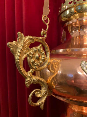 Sanctuary Lamp style Baroque - Style en Bronze / Red Copper, Belgium  19 th century ( Anno 1850 )
