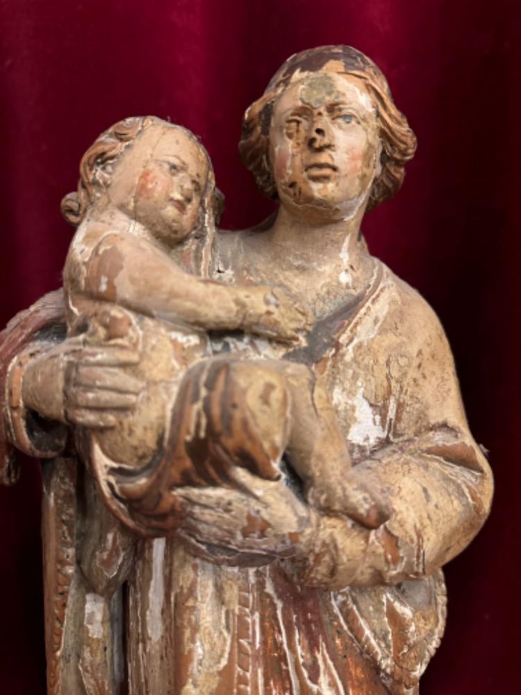 1 Baroque - Style Sculpture Madonna With Child