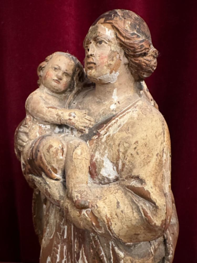 1 Baroque - Style Sculpture Madonna With Child