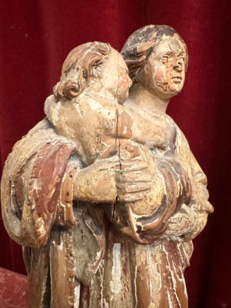 1 Baroque - Style Sculpture Madonna With Child