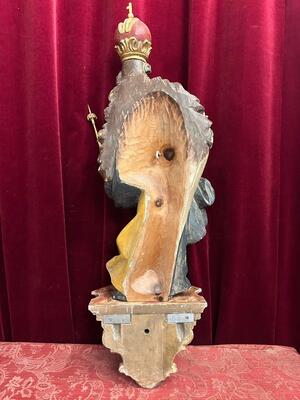 Sculpture Madonna With Child style Baroque - Style en Hand - Carved Wood , Southern Germany 20 th century