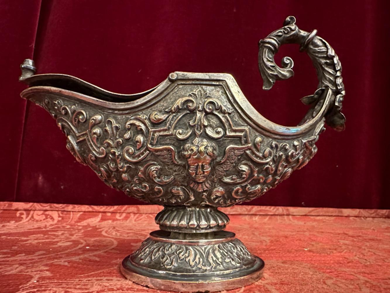 1 Baroque - Style Silver Boat With Spoon