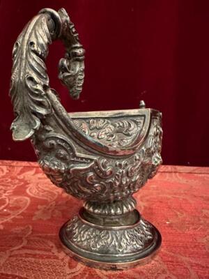 Silver Boat With Spoon style Baroque - Style en Full - Silver, Belgium  18 th century