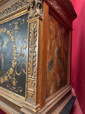 Small Exceptional St. John Home - Altar  style Baroque - Style en Fully hand - painted Imaginations Painted on Wood / Gilt, Spain 18 th century