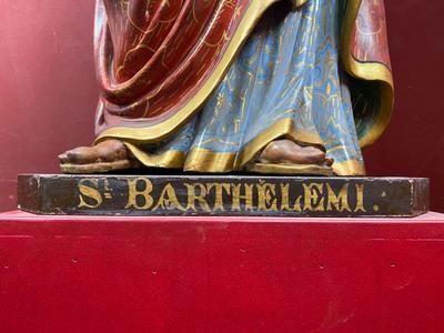 St. Bartholomeus style Baroque - Style en Fully Hand - Carved Wood , Belgium 18 th century