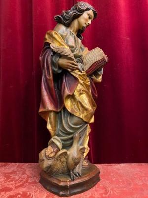 St. John Sculpture  style BAROQUE-STYLE en Carved Wood Polychrome, Southern Germany 20 th century
