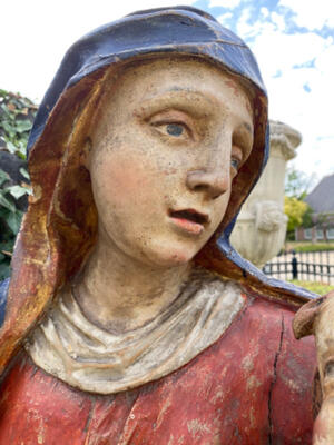 St. Mary With Child style Baroque - Style en Hand - Carved Wood , Flemish - Belgium 18 th century ( Anno 1780 )