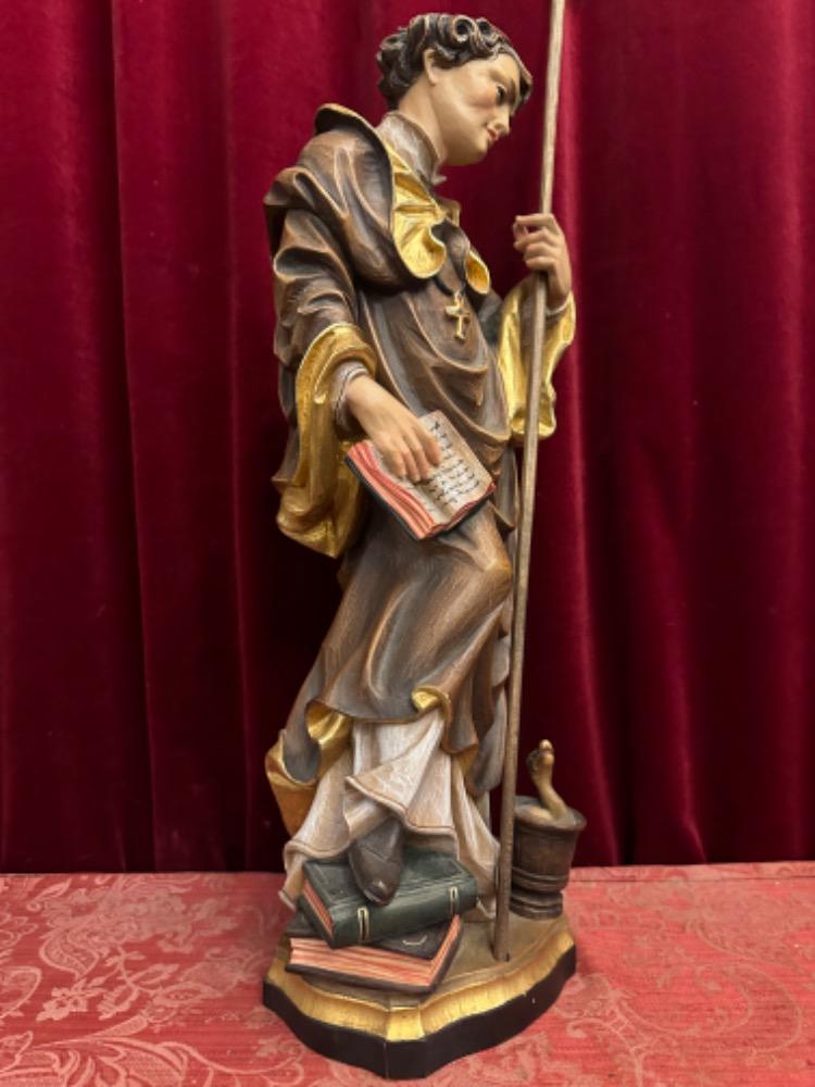 1 Baroque - Style St. Pirminus Sculpture  Measures Without Staf