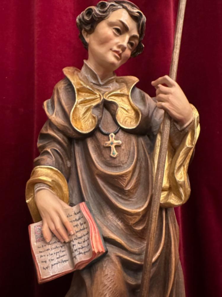 1 Baroque - Style St. Pirminus Sculpture  Measures Without Staf