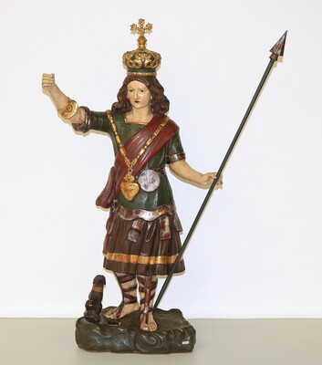 Statue St. Eusebius  Expected ! style Baroque - Style en Wood , Southern Germany 19 th century