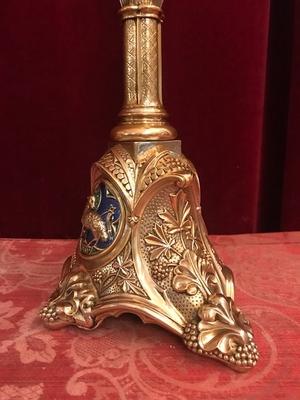 Thomas-Joseph-Armand Calliat-Monstrance Enamel style Baroque en full silver / enamelled / Stones / Polished / Varnished, France 19th century ( anno 1877 )