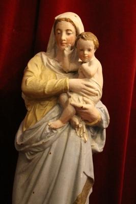 Cast Iron St. Mary With Child en Cast Iron, France 19th century