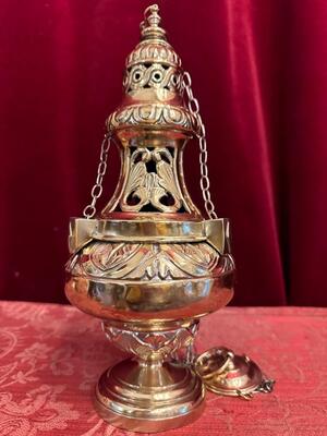 Censer en Brass / Bronze / Polished and Varnished, Belgium  19 th century ( Anno 1865 )