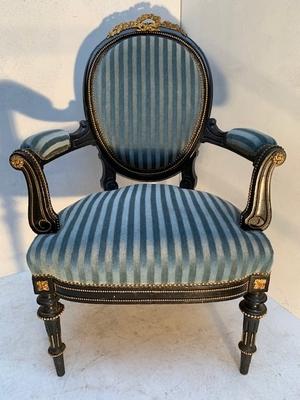 Chair en Wood / Bleu Velvet, France 19th century