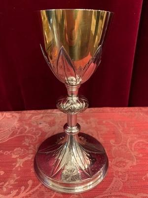 Chalice en Full Silver / Polished and Varnished, Belgium 19th century