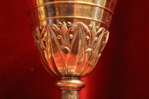 Chalice Floral Decoration en Solid Silver, France 19th century