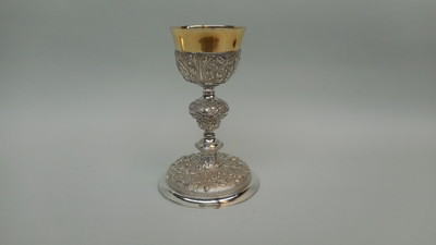 Chalice With Original Case And Paten en full silver Weight : 556 GRS, Italy 19th century