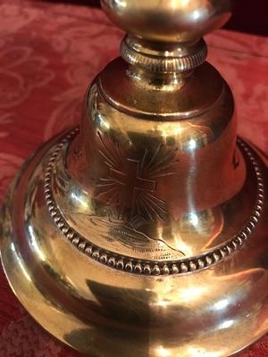 Chalice With Original Paten  en Cuppa Silver / Brass /  Bronze / Gilt, Italy 20th century