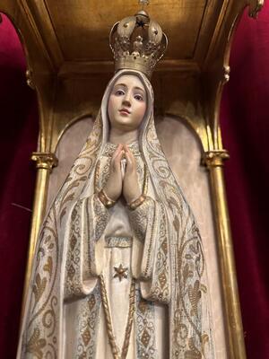 Chapel With Our Lady Of Fatima For Sale Seperate ! en Wood / Plaster, France 19 th century