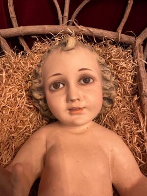 Child Jesus en Plaster polychrome / Glass Eyes , Olot - Spain 19 th century