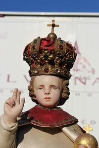 Child Jesus Of Praque Dressed en plaster polychrome, France 19th century