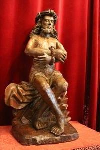Christ On The Cold Stone.  en hand-carved wood, 16 th century