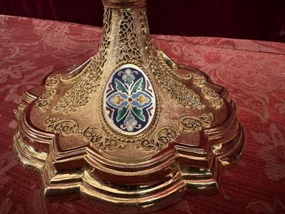 Ciborium en Silver / Gilt / River - Stones / Enamel / Filligrain, France 19 th century ( Anno 1873 )