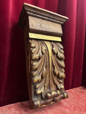 Architectural Ornament / Hanging Pedestal style Classicistic en Wood Oak, Belgium  19 th century ( Anno 1865 )