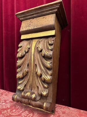 Architectural Ornament / Hanging Pedestal style Classicistic en Wood Oak, Belgium  19 th century ( Anno 1865 )