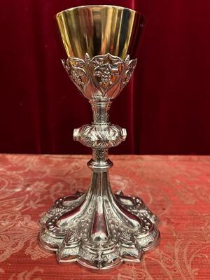 Chalice Full Silver  style Classicistic en Full Silver / Cuppa Gilt / Polished & Varnished / 4 Silver Marks Present !, Belgium  19 th century ( Anno 1890 )