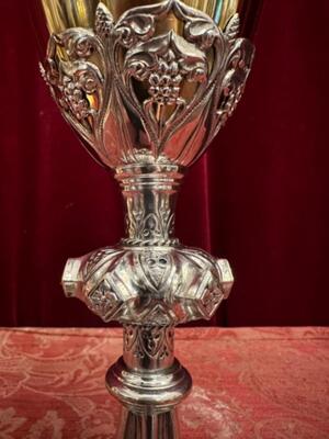 Chalice Full Silver  style Classicistic en Full Silver / Cuppa Gilt / Polished & Varnished / 4 Silver Marks Present !, Belgium  19 th century ( Anno 1890 )