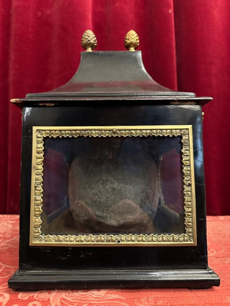 1 Classicistic Exceptional Reliquary Relic St. Macra Of Reims V.M. Caput ( Skull )