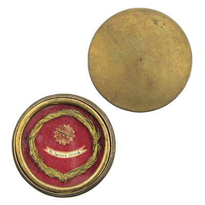 Exceptional Reliquary Relics Of The True Cross Bmv & St. Joseph - 12 Apostles. St. Peter & St. Paul Corona Spinea - De Sponsia & More style Classicistic en Brass / Glass / Wax Seal, Italy  19 th century