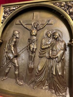 High Quality Altar - Retable Crucifixion Of Jesus style Classicistic en Full Bronze Gilt, Netherlands  19 th century ( Anno 1865 )
